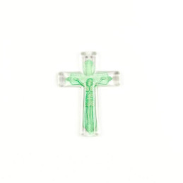 Obiecte bisericesti | Medalion cruce de plastic transparent 53mm | 2000