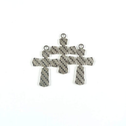 Obiecte bisericesti | Medalion cruce metalica argintie 30mm | 2003