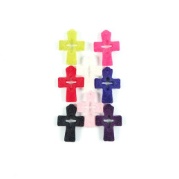 Obiecte bisericesti | Medalion cruce de plastic colorat 35mm | 2018