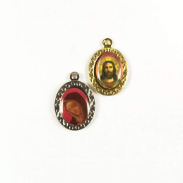Obiecte bisericesti | Medalion icoana metalic auriu sau argintiu 25mm | 2032