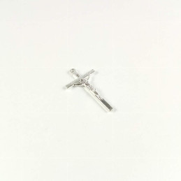 Obiecte bisericesti | Medalion cruce metalica argintie 34mm | 2038
