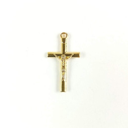 Obiecte bisericesti | Medalion cruce metalica aurie 28mm | 2045