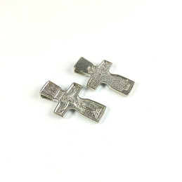 Obiecte bisericesti | Medalion cruce metalica argintie 30mm | 2048