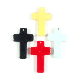 Obiecte bisericesti | Medalion cruce de plastic colorat 50mm | 2070