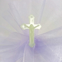 Obiecte bisericesti | Medalion cruce de plastic fosforescent 50mm | 2100