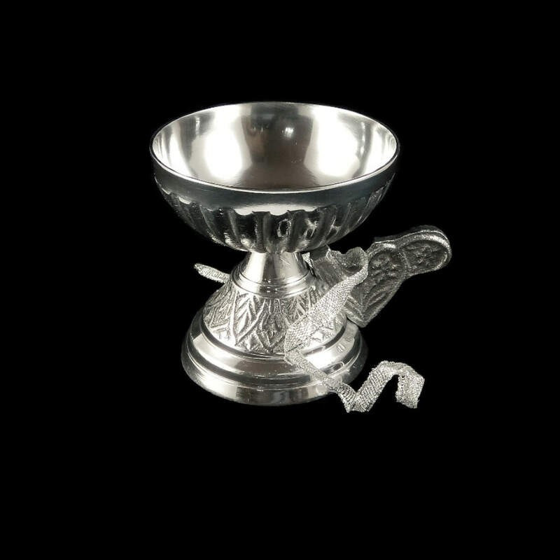 Obiecte bisericesti | Catuie metalic argintiu aluminiu 8cm | 5205