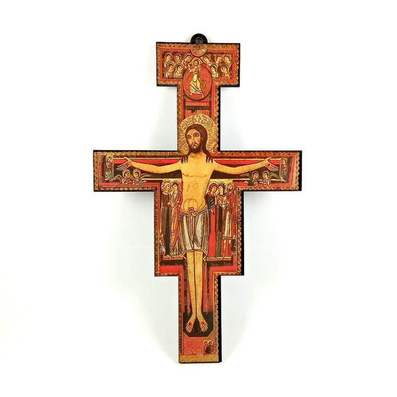 Obiecte bisericesti | Cruce de perete pe suport din lemn | 5306