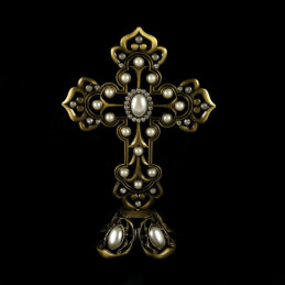 Obiecte bisericesti | Cruce pentru masa din metal argintiu | 5335