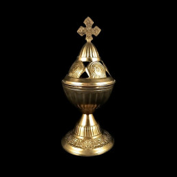 Obiecte bisericesti | Catuie metalic auriu 17cm | 5201