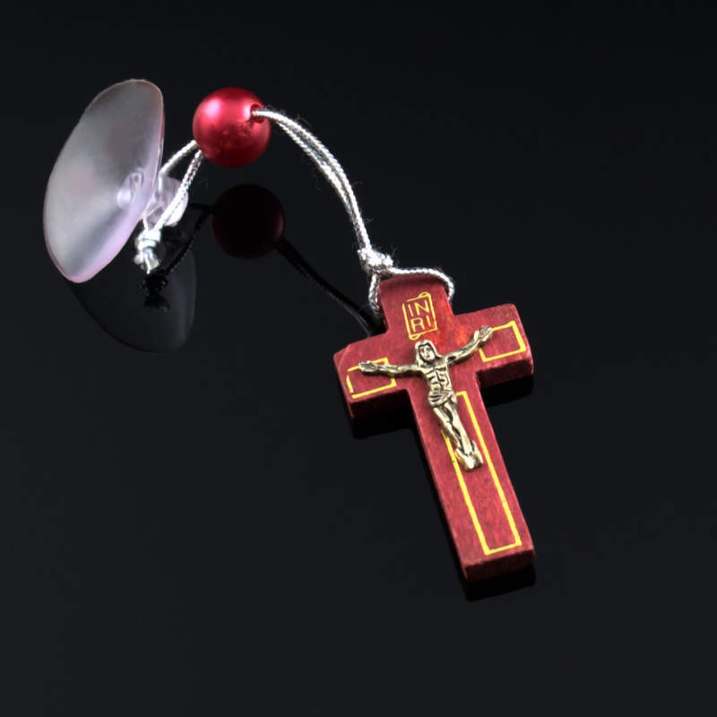 Obiecte bisericesti Medalion auto cruce din lemn pirogravat Ventani 2517