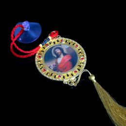 Obiecte bisericesti Medalion auto rotund  din metal cu strasuri Ventani 2538