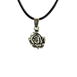 Obiecte bisericesti | Colier medalion metalic trandafir cu Icoana Maicii Domnului | 1819
