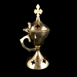 Obiecte bisericesti | Catuie metalic auriu 16cm | 5202