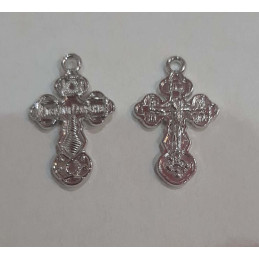 Obiecte bisericesti | Medalion cruce de metal argintiu 22mm | 2125