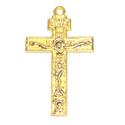 Obiecte bisericesti | Medalion cruce metalica aurie 30mm | 2062