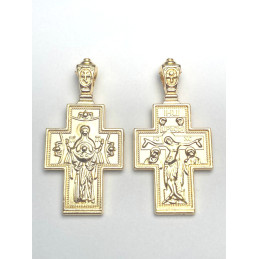 Obiecte bisericesti | Medalion cruce de metal auriu 40mm | 2127