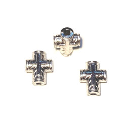 Obiecte bisericesti | Medalion cruce de metal argintiu 10mm | 2129