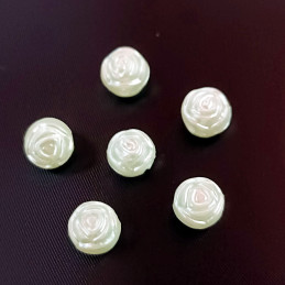 Obiecte bisericesti bile Margele trandafir rotunde alb 8mm 6135 set0.5kg